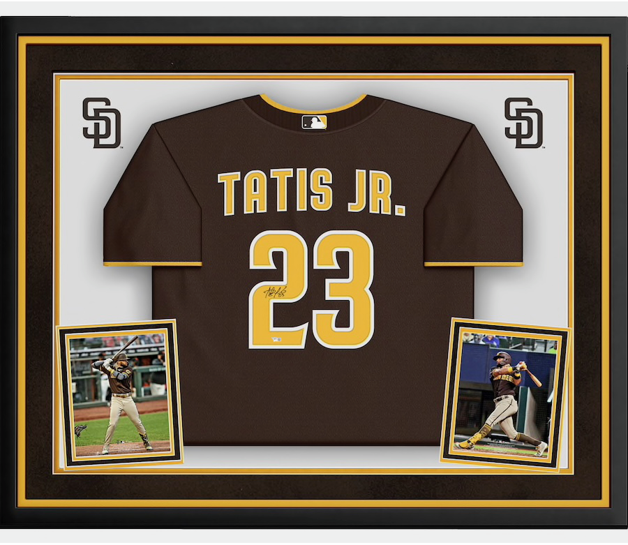 FERNANDO TATIS JR Autographed San Diego Padres Brown Nike Framed Jersey Display FANATICS