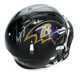 Ray Lewis Autographed Baltimore Ravens Speed Authentic Helmet Beckett Witnessed