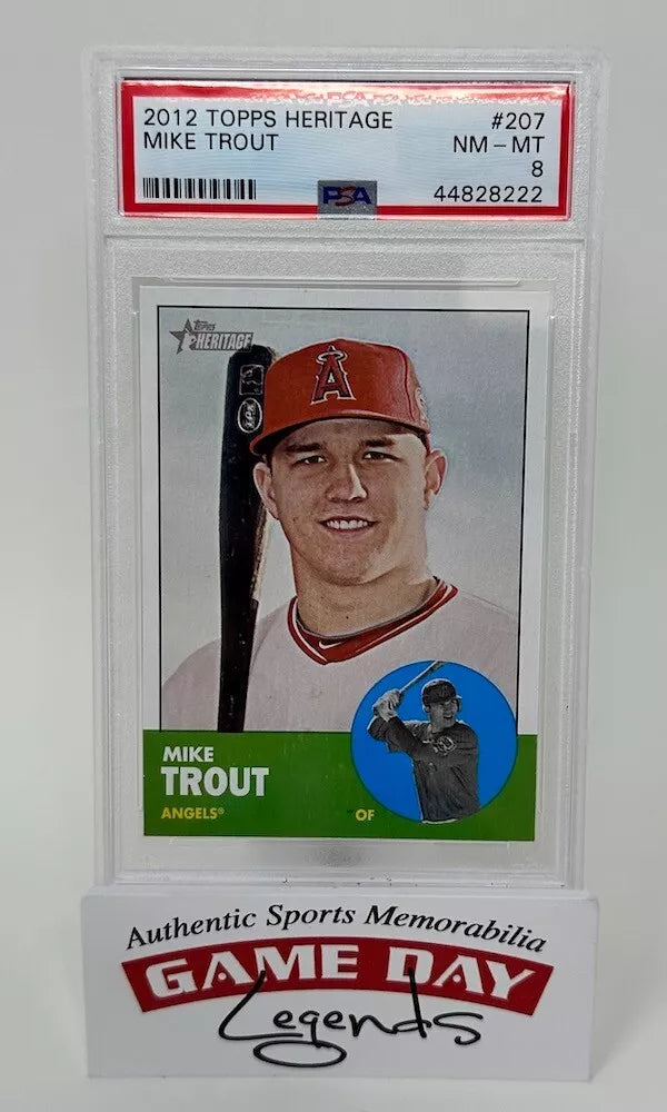 Mike Trout Los Angeles Angels 2012 Topps Heritage #207 PSA 8 NM-MT