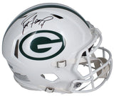 Brett Favre Autographed Green Bay Packers White 2024 Alternate Speed Authentic Helmet Beckett Witnessed