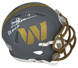 Joe Thiesmann Autographed/Inscribed "83 MVP" Washington Commanders Slate Speed Mini Helmet Beckett Witnessed