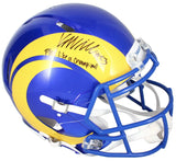 Kyren Williams Autographed/ Inscribed "Play Like a Chamion!" Los Angeles Rams Speed Authentic Helmet Beckett Witnessed