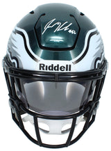 Jason Kelce Autographed Philadelphia Eagles Speedflex Midi Helmet PSA in the Presence