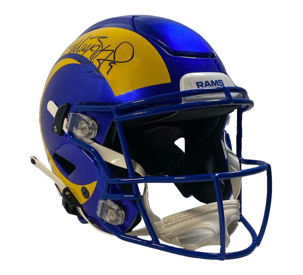 Matthew Stafford / Cooper Kupp Dual Los Angeles Rams SB LVI Champs Logo Speedflex Authentic Helmet FANATICS