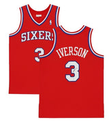 Allen Iverson Autographed Philadelphia 76ers Red Mitchell & Ness 02-03 Authentic Jersey Fanatics