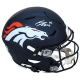 Bo Nix Autographed Denver Broncos Speedflex Authentic Helmet Beckett Witnessed