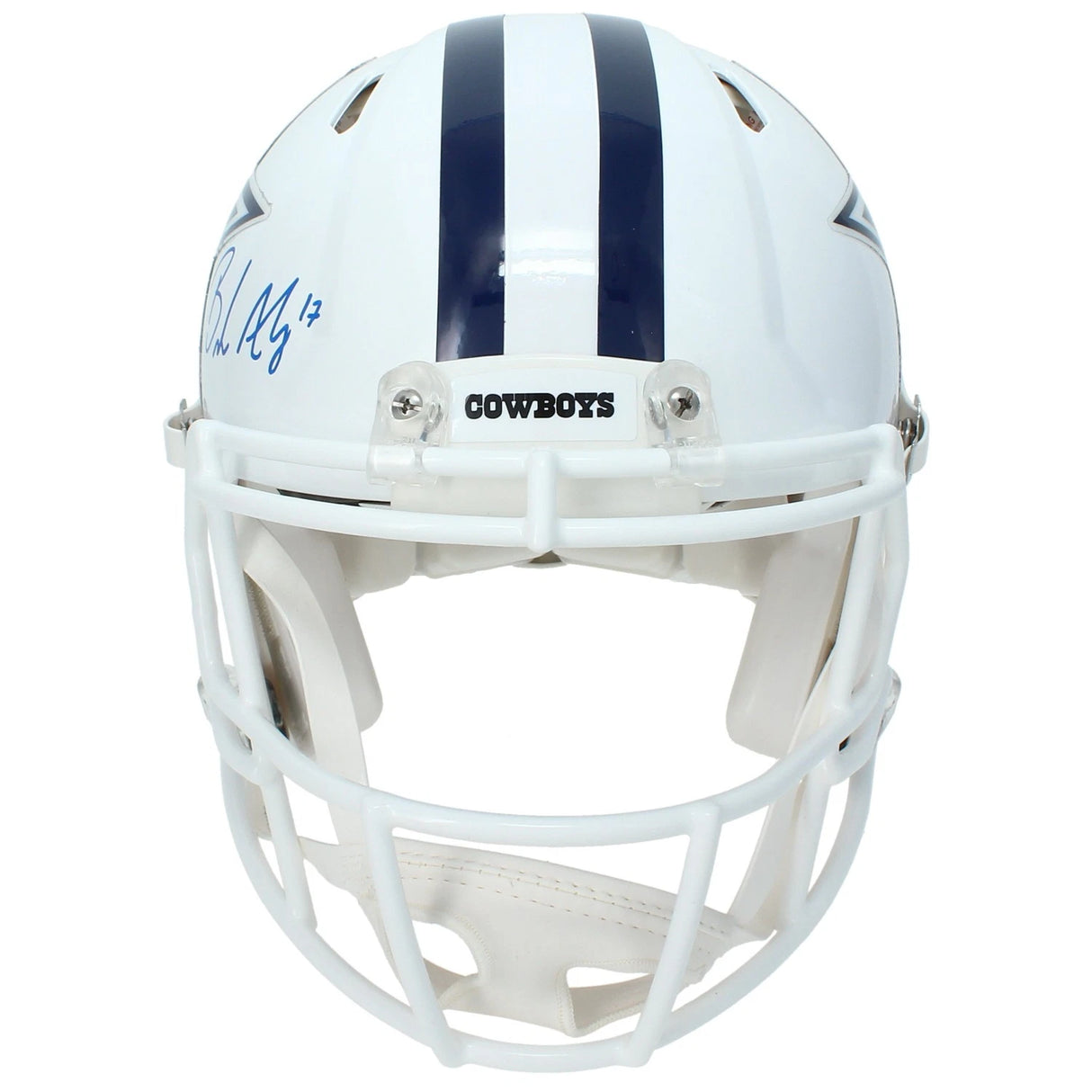Brandon Aubrey Autographed Dallas Cowboys White 2022 Alternate Speed Authentic Helmet Beckett Witnessed