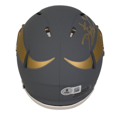 Daunte Culpepper Autographed Minnesota Vikings Slate Speed Mini Helmet Beckett Witnessed