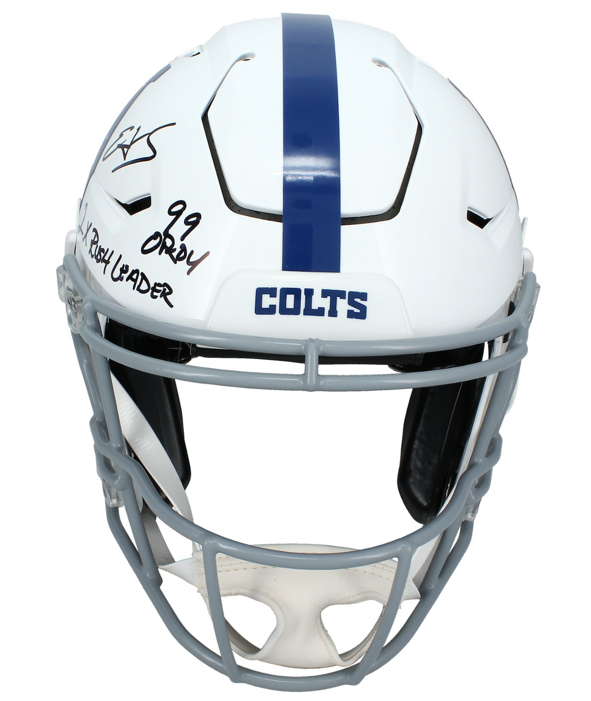 Edgerrin James Autographed/Dual-Inscribed "99 OROY, 2X Rushing Leader" Indianapolis Colts Speedflex Authentic Helmet Beckett Witnessed