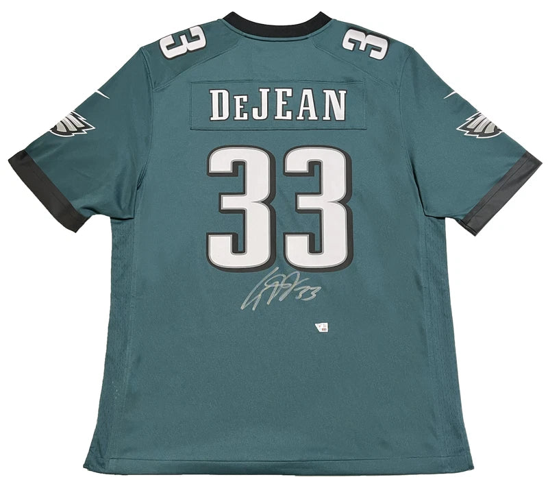 Cooper DeJean Autographed Philadelphia Eagles Midnight Green Nike Game Jersey with SB LIX Patch Fanatics