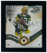 AARON RODGERS Framed Green Bay Packers 15" x 17" Game Used Football Collage LE 1/50