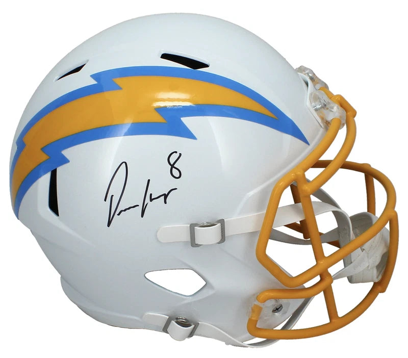 OMARION HAMPTON SIGNED LOS ANGELES CHARGERS SPEED REPLICA HELMET BECKETT QR