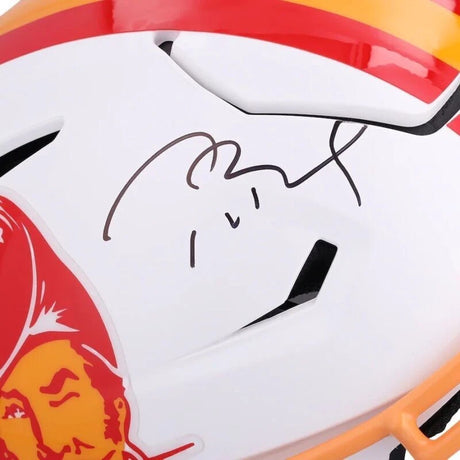 Tom Brady/Rob Gronkowski Dual Autographed Tampa Bay Buccaneers 1976-96 Throwback Speedflex Authentic Helmet Fanatics