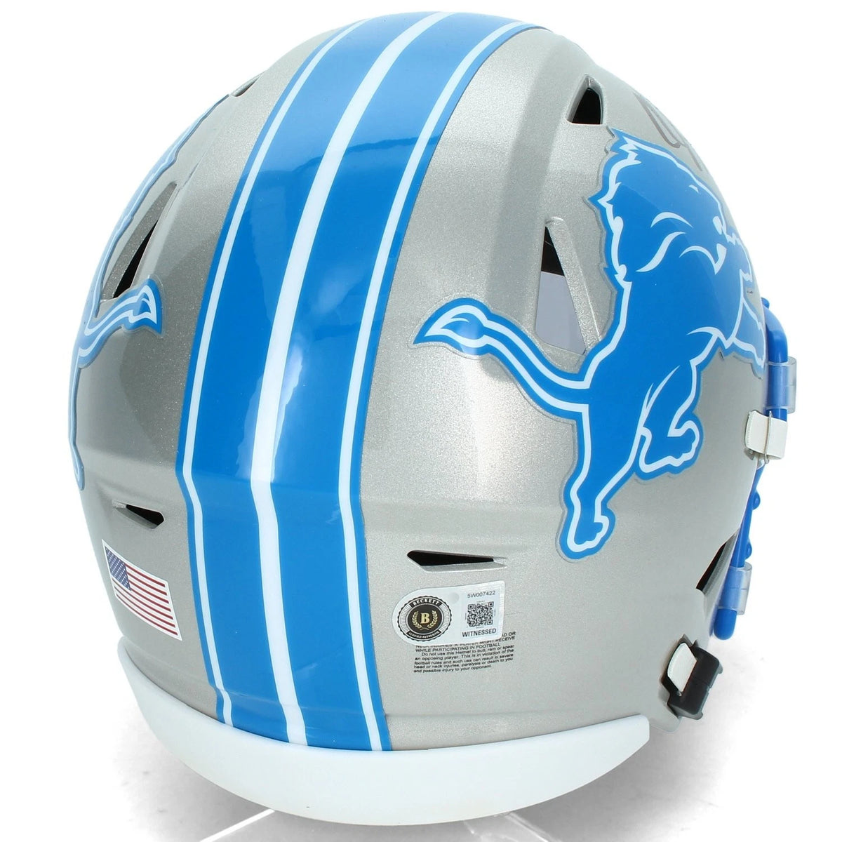 Calvin Johnson Autographed Detroit Lions Midi Speedflex Helmet Beckett Witnessed