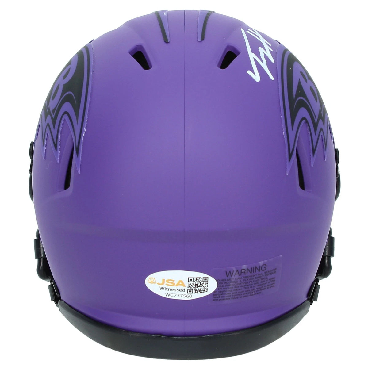 Trey Hendrickson Autographed Baltimore Ravens Purple RAVE Speed Mini Helmet JSA Witnessed