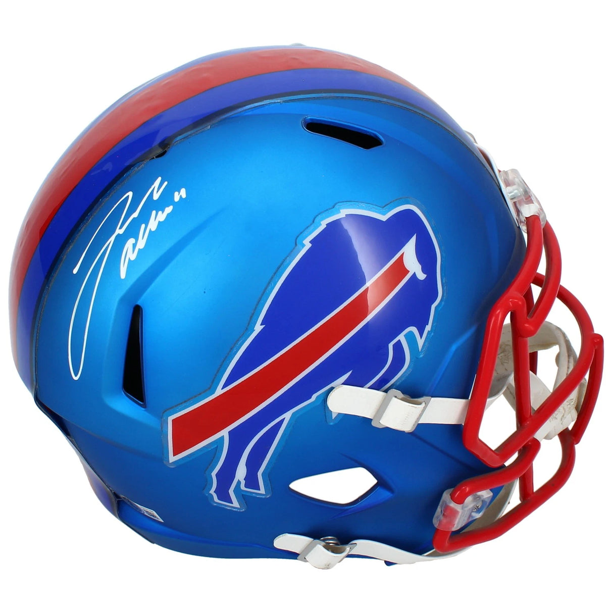 Josh Allen Autographed Buffalo Bills Custom Blaze Style Speed Full Size Helmet Beckett Witnessed