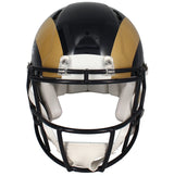 Marshall Faulk Autographed Rams 2006-16 Throwback Speed Authentic Helmet Beckett Witnessed