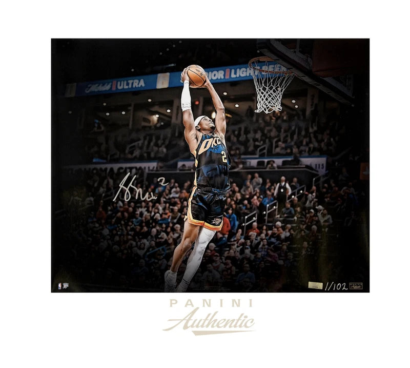 Shai Gilgeous-Alexander Autographed Oklahoma City Thunder "Rise Up" 16" x 20" Photograph LE 102 Panini