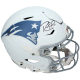 Randy Moss Autographed New England Patriots White 2025 Rivalries Speedflex Authentic Helmet Beckett Witnessed
