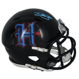Dalton Schultz Autographed Houston Texans 2024 Navy Alternate H-Town Speed Mini Helmet Beckett Witnessed