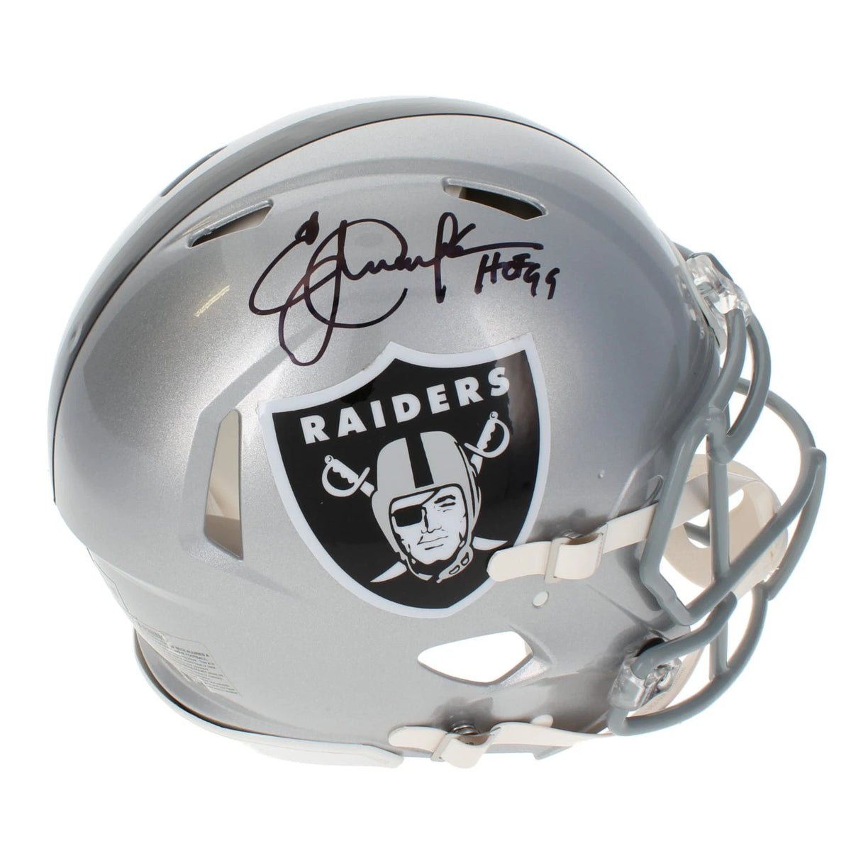 Eric Dickerson Autographed/Inscribed "HOF 99" Raiders Speed Authentic Helmet Beckett Witnessed