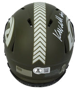 Kyren Williams Autographed Los Angeles Rams 2022 Salute to Service Speed Mini Helmet Beckett Witnessed