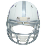Justin Jefferson Autographed Minnesota Vikings White 2024 Alternate Speed Mini Helmet Beckett Witnessed