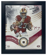 Christian McCaffrey Framed San Francisco 49ers 15" x 17" Game Used Football Collage LE 1/50