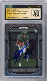 Ahmad "Sauce" Gardner Autographed New York Jets 2022 Panini Prizm #341 CGC Graded Auto 10 Rookie Card Fanatics