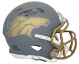 Bo Nix Autographed Denver Broncos Slate Speed Mini Helmet Fanatics