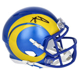 AARON DONALD Autographed Los Angeles Rams SB LVI Champs Logo Speed Mini Helmet FANATICS