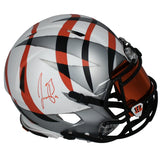 Joe Burrow Autographed Cincinnati Bengals FSM Custom Painted Ripped Speed White Alternate Authentic Helmet w/Visor & 3D Bumpers Fanatics