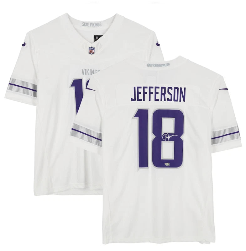 Justin Jefferson Autographed Minnesota Vikings White Alternate Nike Vapor F.U.S.E. Limited Jersey Fanatics