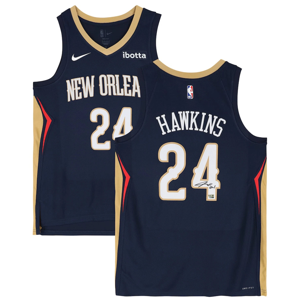 Jordan Hawkins Autographed New Orleans Pelicans Navy Nike Icon Edition Swingman Jersey Fanatics