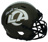 Kyren Williams Autographed Los Angeles Rams 2022 Salute to Service Speed Authentic Helmet Beckett Witnessed