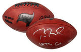 TOM BRADY Autographed/Inscribed "Let's Go" Tampa Bay Buccaneers Metallic Logo Football LE 12 FANATICS