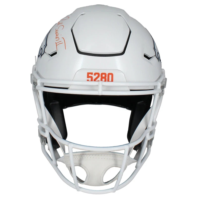 Patrick Surtain II Autographed Denver Broncos White 2024 Alternate Speedflex Authentic Helmet Beckett Witnessed