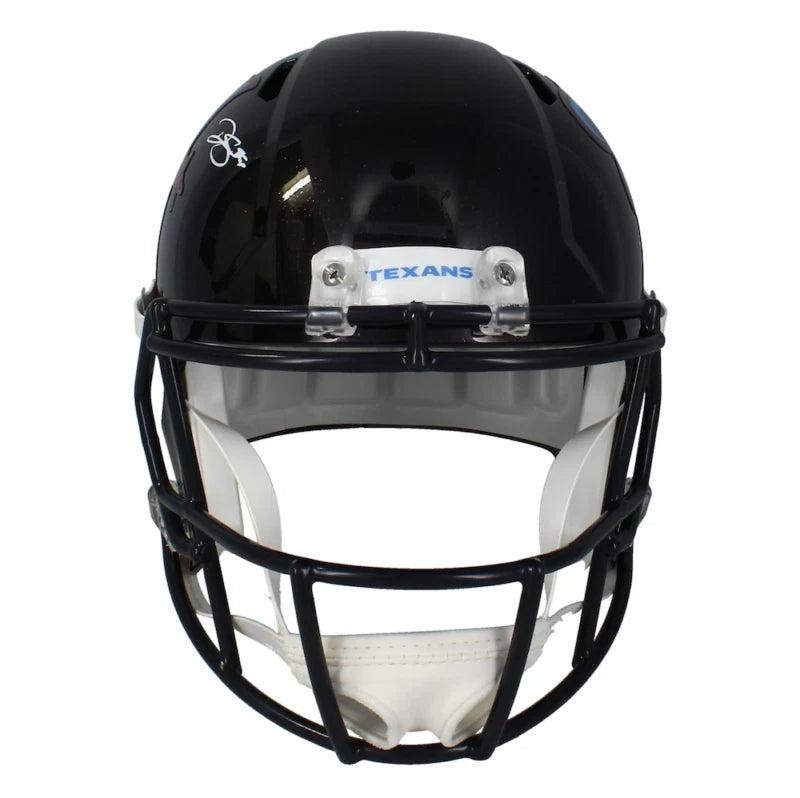 Dalton Schultz Autographed Houston Texans 2024 Navy Alternate H-Town Speed Replica Helmet Beckett Witnessed
