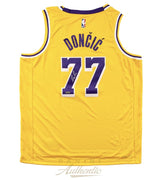 Luka Doncic Autographed Los Angeles Lakers Gold Nike Icon Edition Swingman Jersey Panini
