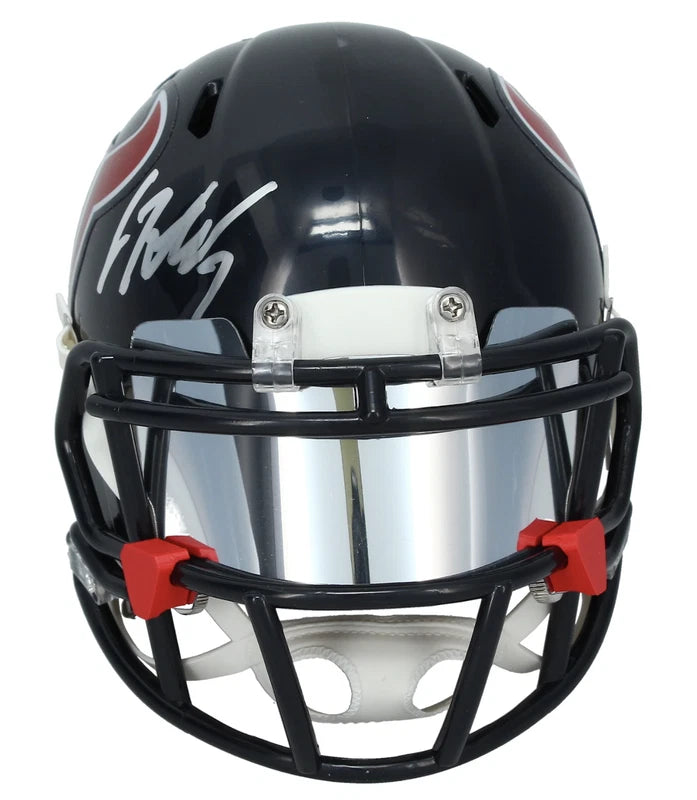 CJ Stroud Autographed Houston Texans Speed Mini Helmet with Silver Mirror Visor Fanatics