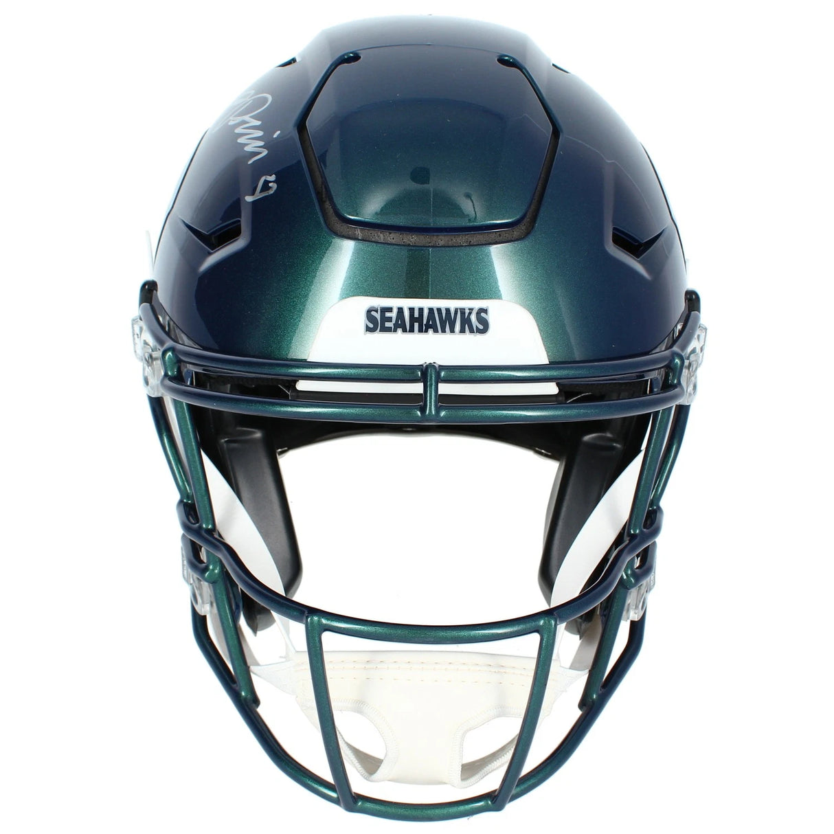 Jadarian Price Autographed Seattle Seahawks Green Chrome Rivalries Speedflex Authentic Helmet Beckett Witnessed