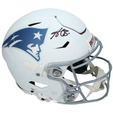 A.J. Brown Autographed New England Patriots White Rivalries Speedflex Authentic Helmet Beckett Witnessed