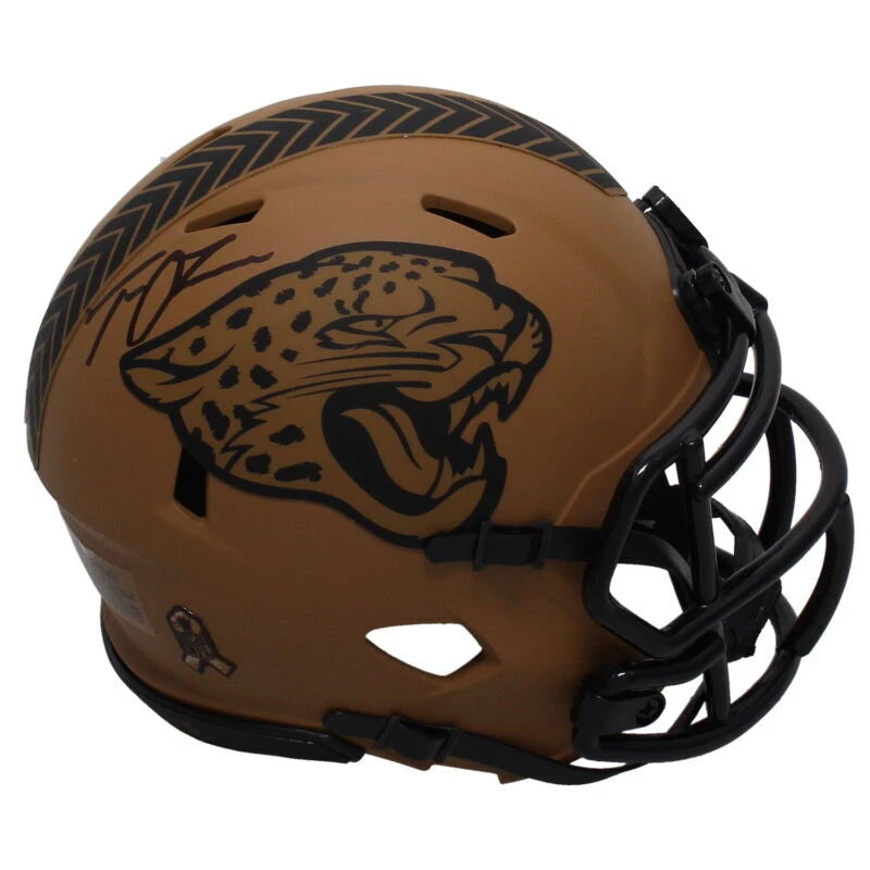 Trevor Lawrence Autographed Jacksonville Jaguars 2023 Salute to Service Speed Mini Helmet Fanatics