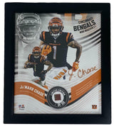 JA'MARR CHASE Framed Cincinnati Bengals 15" x 17" Game Used Football Collage LE 1/50