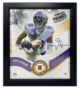 Justin Jefferson Framed Minnesota Vikings 15" x 17" Game Used Football Collage LE 1/50