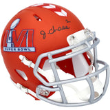 JA'MARR CHASE Autographed SB LVI Logo Speed Mini Helmet FANATICS