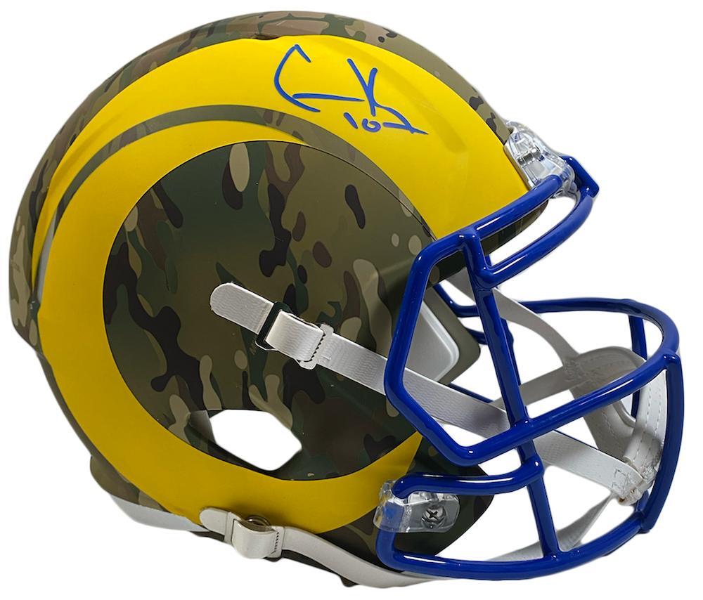 COOPER KUPP Autographed Los Angeles Rams Camo Speed Full Size Helmet FANATICS