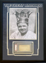 BABE RUTH New York Yankees Great Bambino 16" x 20" Photograph Framed with Authentic Cut Signature PSA/DNA