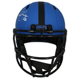 Marshall Faulk Autographed Indianapolis Colts RAVE Speed Full Size Helmet Beckett Witnessed