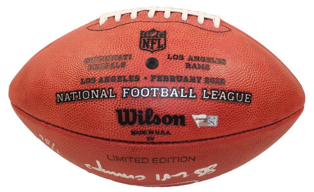 MATTHEW STAFFORD Autographed/Inscribed "SB LVI CHAMPS" Los Angeles Rams SB LVI Champions Logo Wilson Duke Authentic Football FANATICS LE 1/56